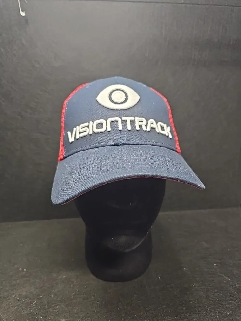 VisionTrack Trucker Hat Blue Red Mens OSFM Snapback Mesh Back NWOT